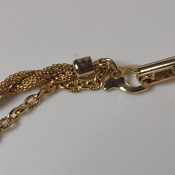 16 Inch 2 Layer Gold Tone Necklace - Picture 10 of 12